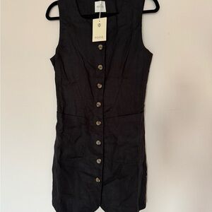 Posse black linen dress
